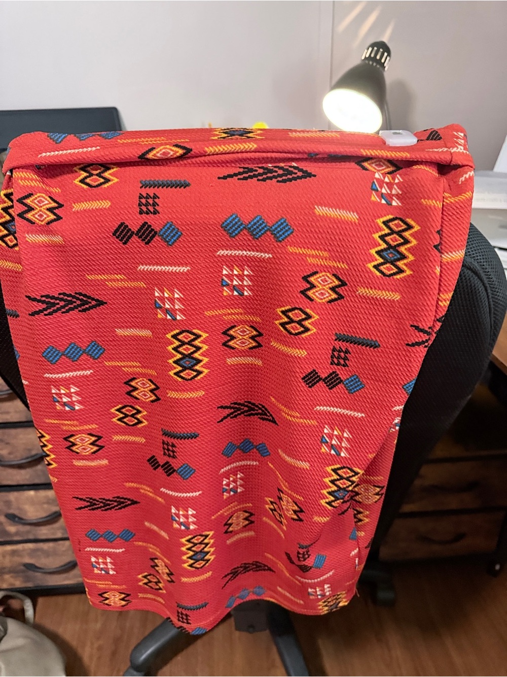 Women’s Orange Aztec Patterned pencil skirt